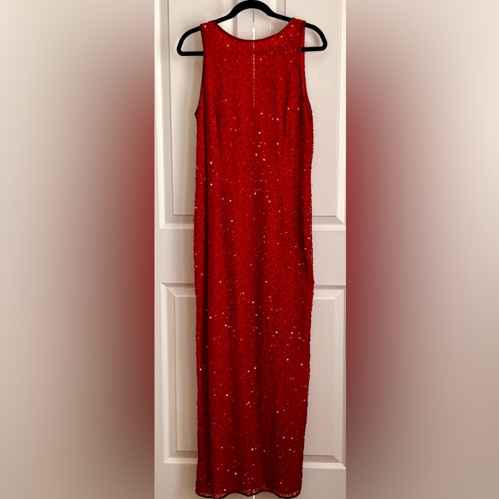 Red Silk / Sequins,  Evening Gown, size xl